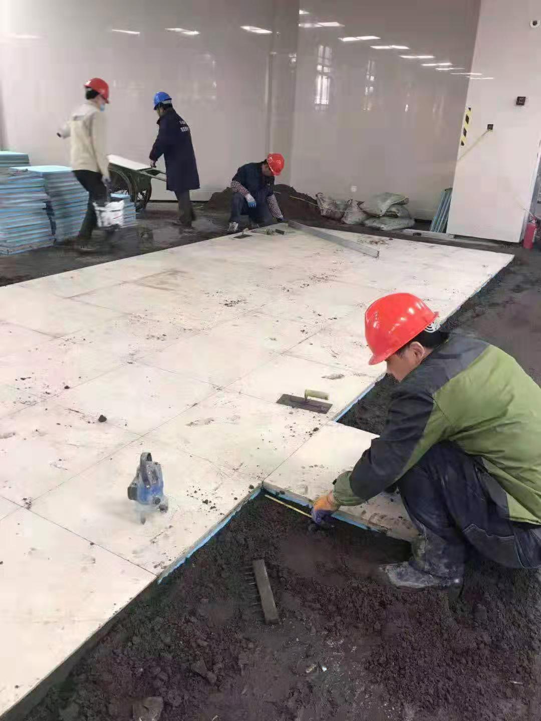 樓面保溫隔聲磚施工現(xiàn)場(chǎng)